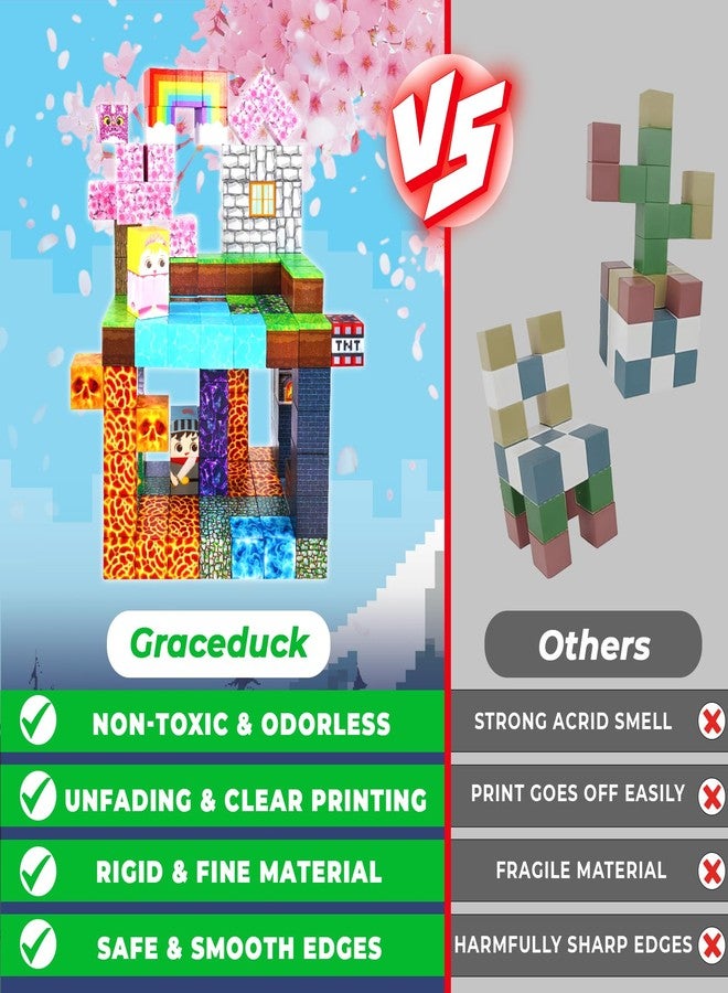 GraceDuck Magnetic Blocks - 150 PCS Build Dark Swordsman's Forest Castle - Magnetic Toys for Montessori Toddler Christmas Birthday Gifts - STEM Sensory Toys for 3 4 5 6 7 8 9 10 Year Old Boys & Girls - Image 5